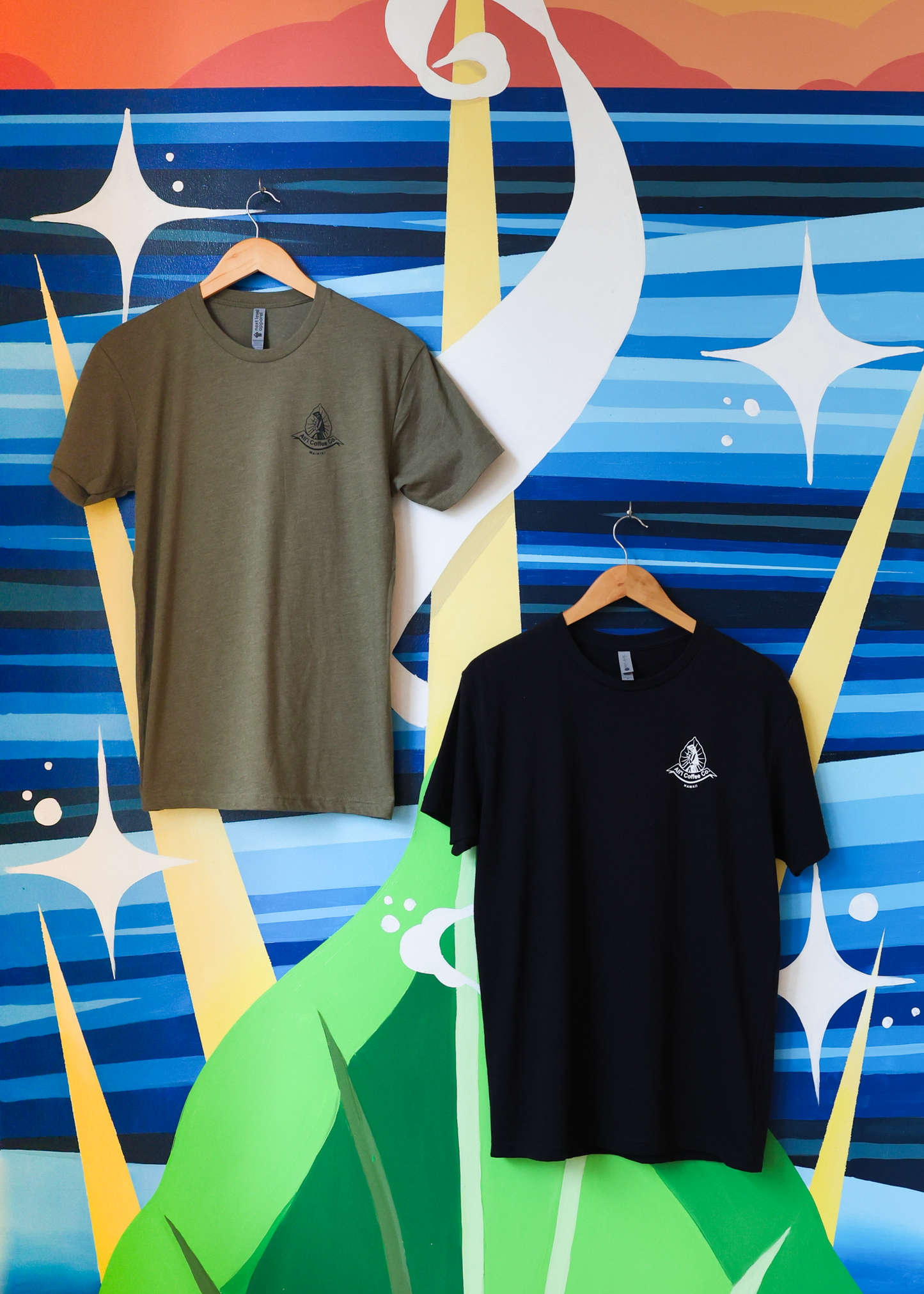 Black T-shirt Aliʻi Coffee Single color (white logo)